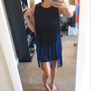 Unique Forever 21 Black Blue Ombre String Cocktail Dress Size S/XS
